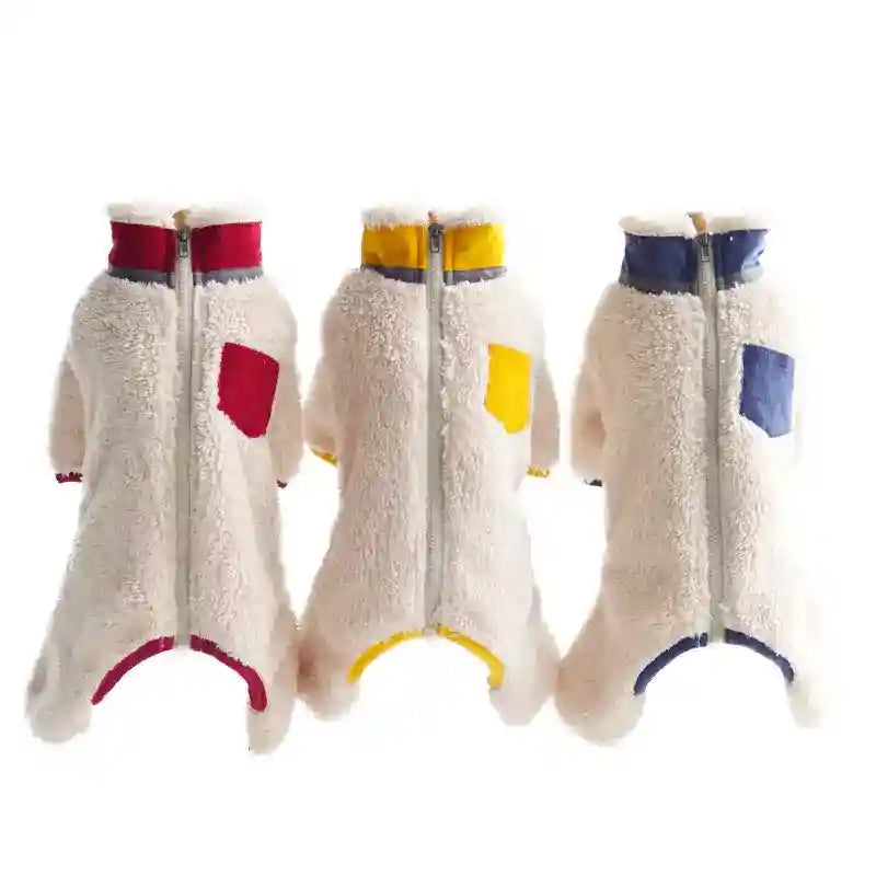 パジャマ 犬用 フリース パルファム 4本足 ジップ付き - 犬用つなぎ