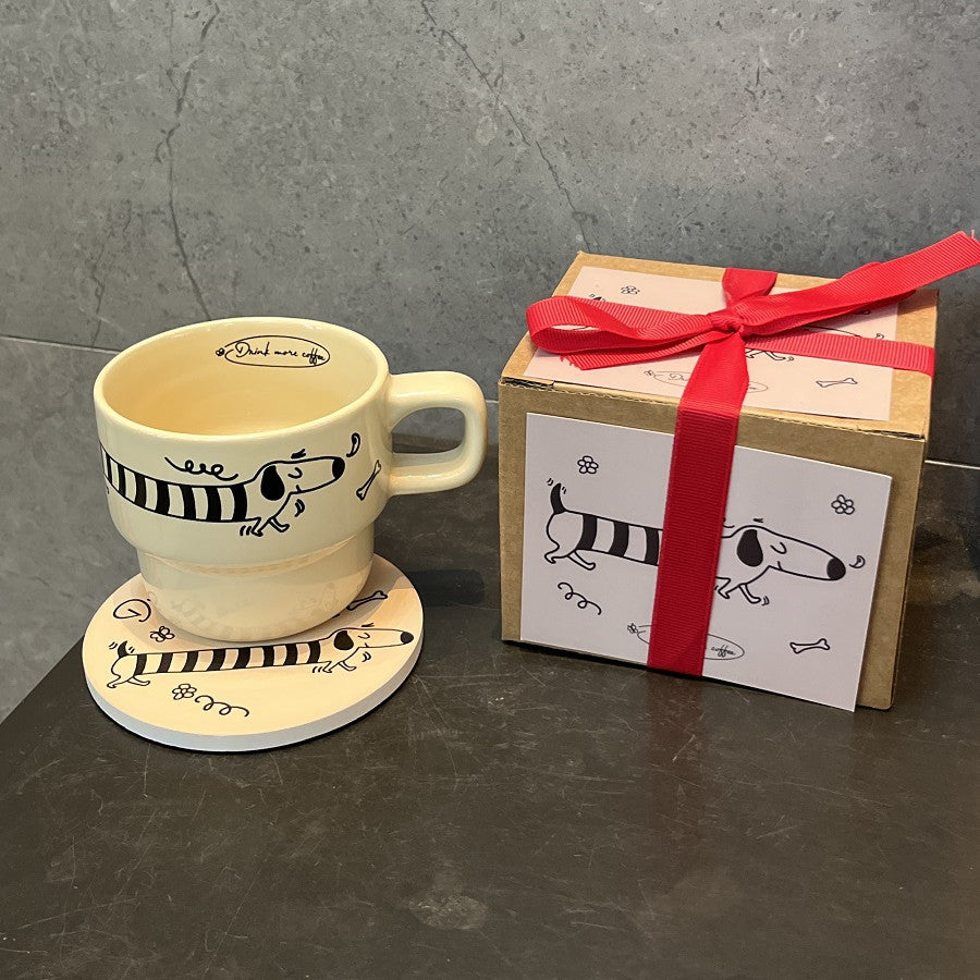 Tazza Bassotto in Ceramica con Sottotazza – Idea Regalo Perfetta