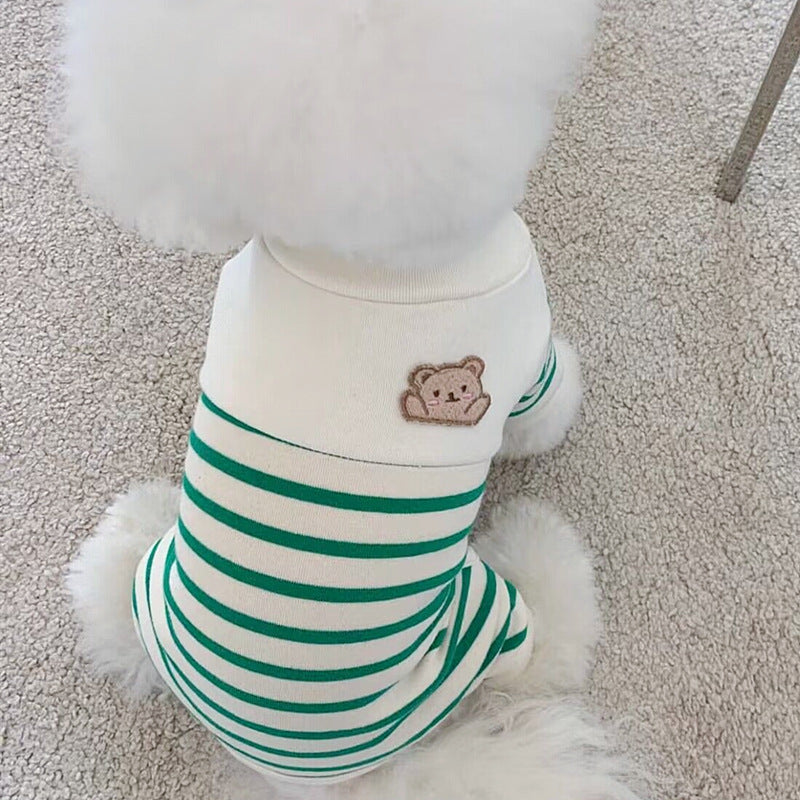 Pyjama pour chiens avec ourson à rayures - Couverture 4 pattes