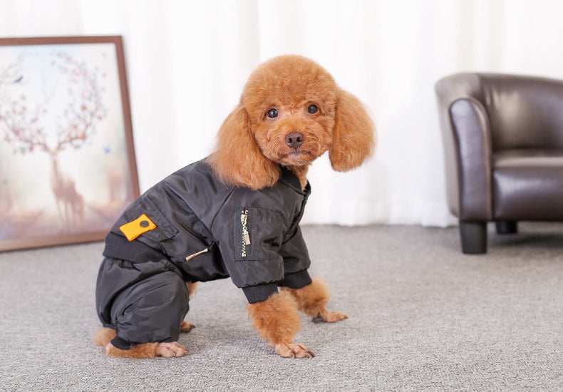 Schwarzer Mantel Four Paws „Chicago Bulls“ – Eleganz und Stil für Ihren Hund