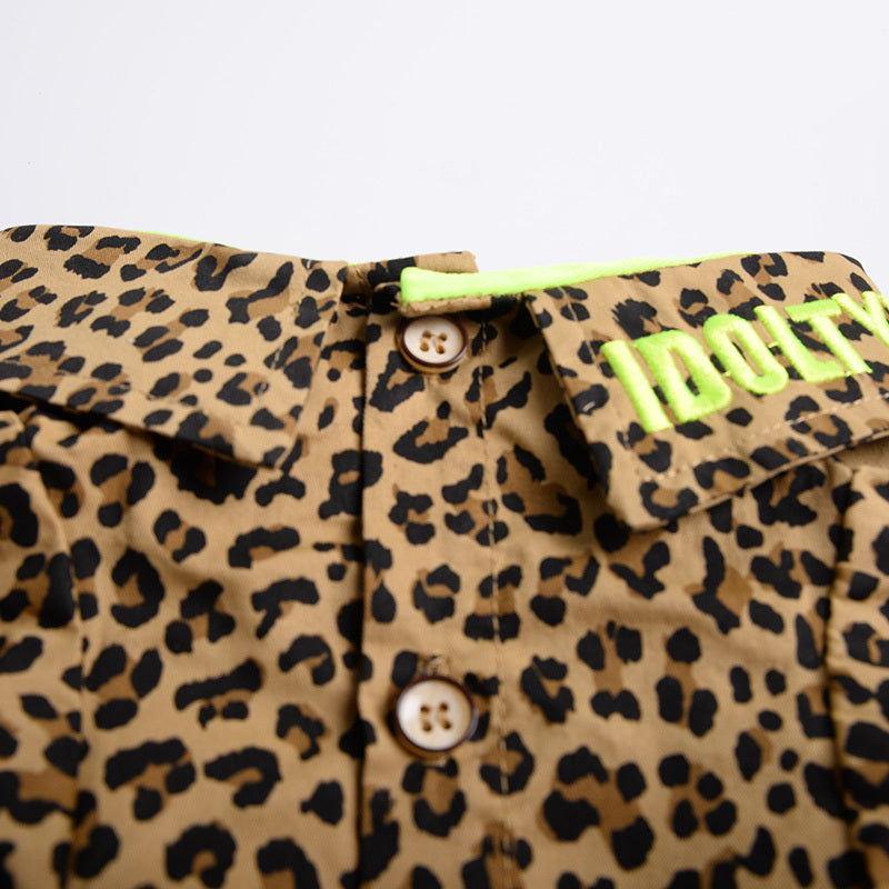 "IdolType" Leopard Dog Shirt