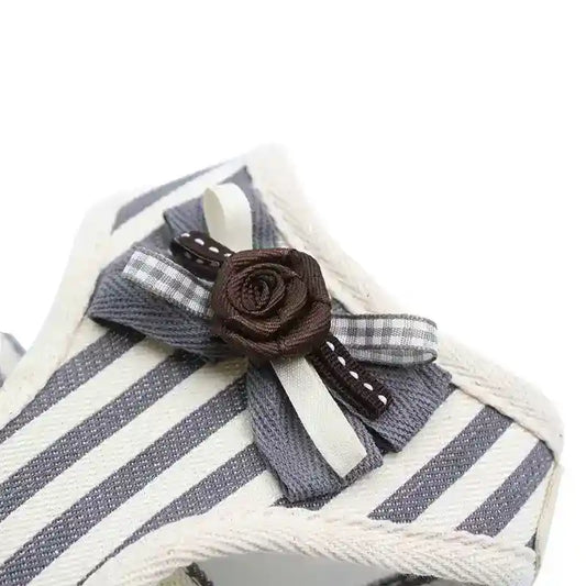 Pettorina Cane Gatto con Fiocco a Righe - XS S M L by Dog Moda