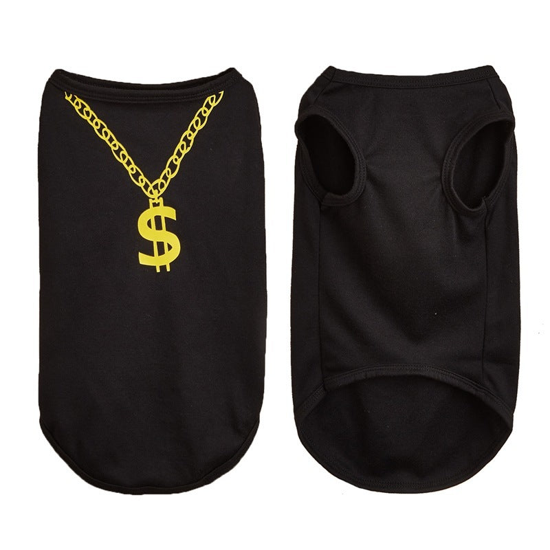 Maglia Cane Smanicata Dollar | Vest Estivo con Collana | Dogmoda