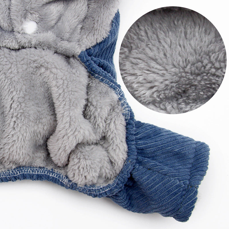 Chihuahua-Hundeoverall aus warmem Fleece, Modell „Smile“