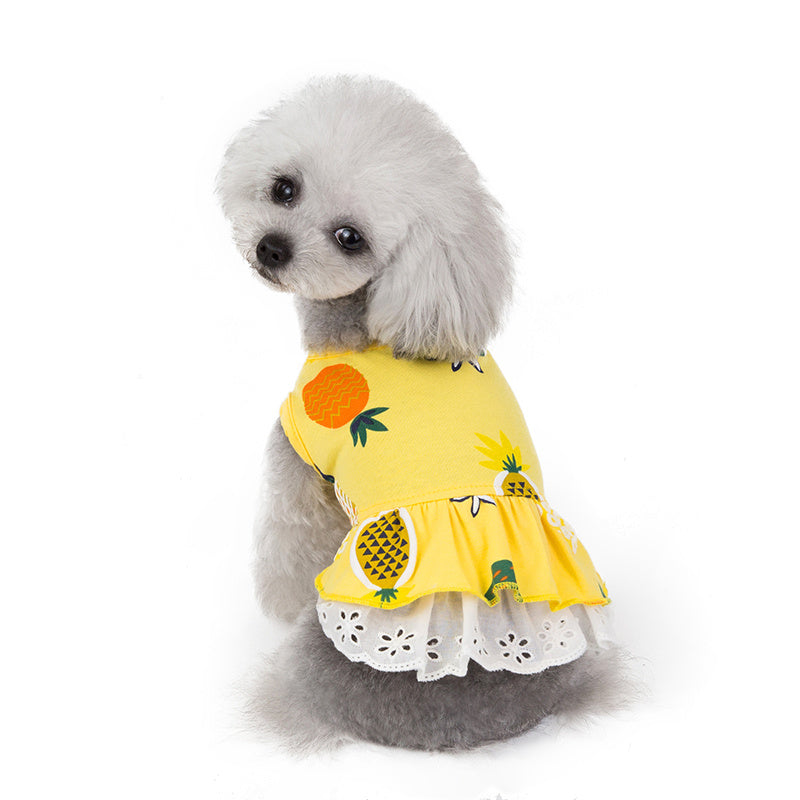 "Green Ananas" Colorful Dog T-Shirt