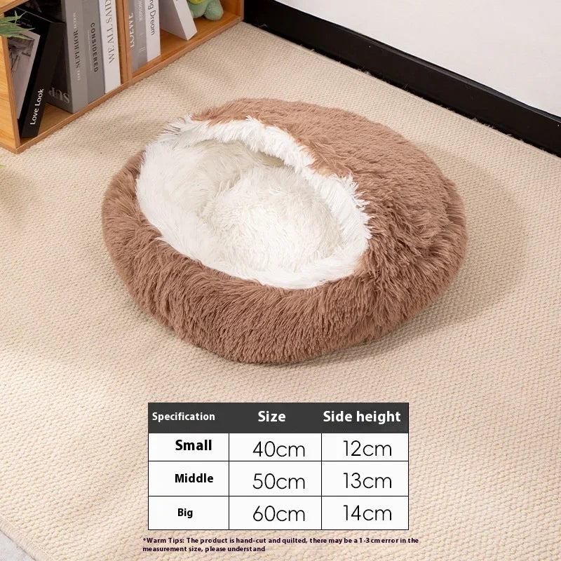Cuccia Tonda Cani Gatti Pile Lungo Coperta Calda Inverno