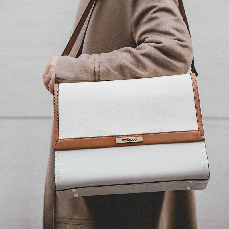 Trasportino Lusso VocoO per Cani e Gatti - Ecopelle Bianca e Zainetto