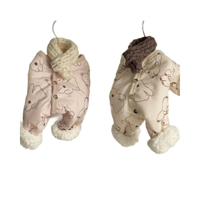 Cappotto FioccoNeve in Pile con Orsetto per Cani - XS-XXL