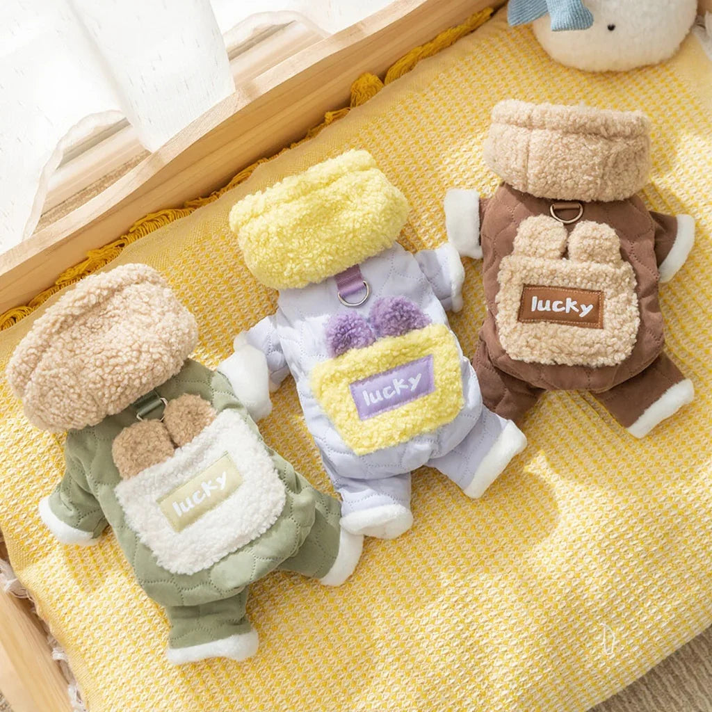 Lucky Dog Coat with Fleece and Hood 4 Paws