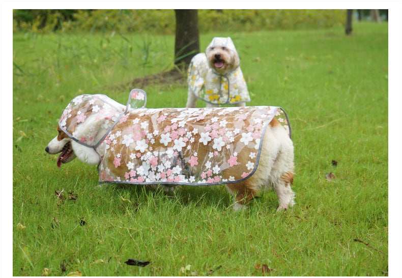 Impermeabile per cani "Sunshine flower" con cappuccio - Dog Moda