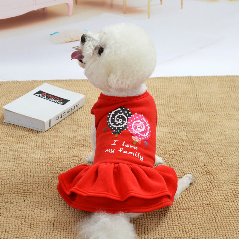 Vestito Cavapoo con Gonna - Stampa Lollipop e Cuori