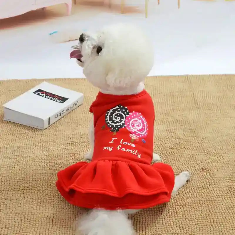Vestito Cavapoo con Gonna - Stampa Lollipop e Cuori by null