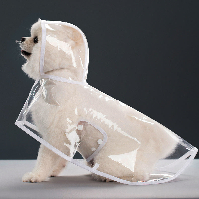 Impermeabile per Cani Trasparente con Cappuccio - Antipioggia EVA