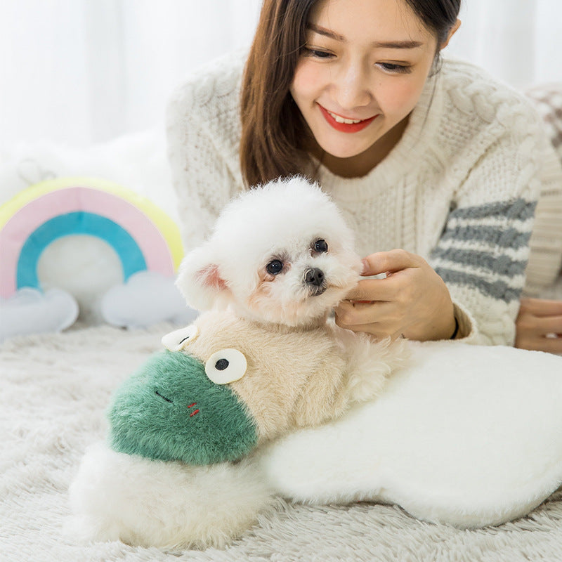 "Cartoon" Warm Fleece Dog Dress with Unique Patterns