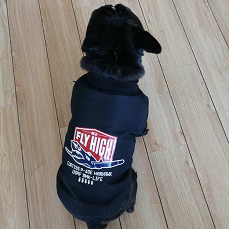 "Fly High" Dog Coat Padded with Fleece and Buttons | DogModa