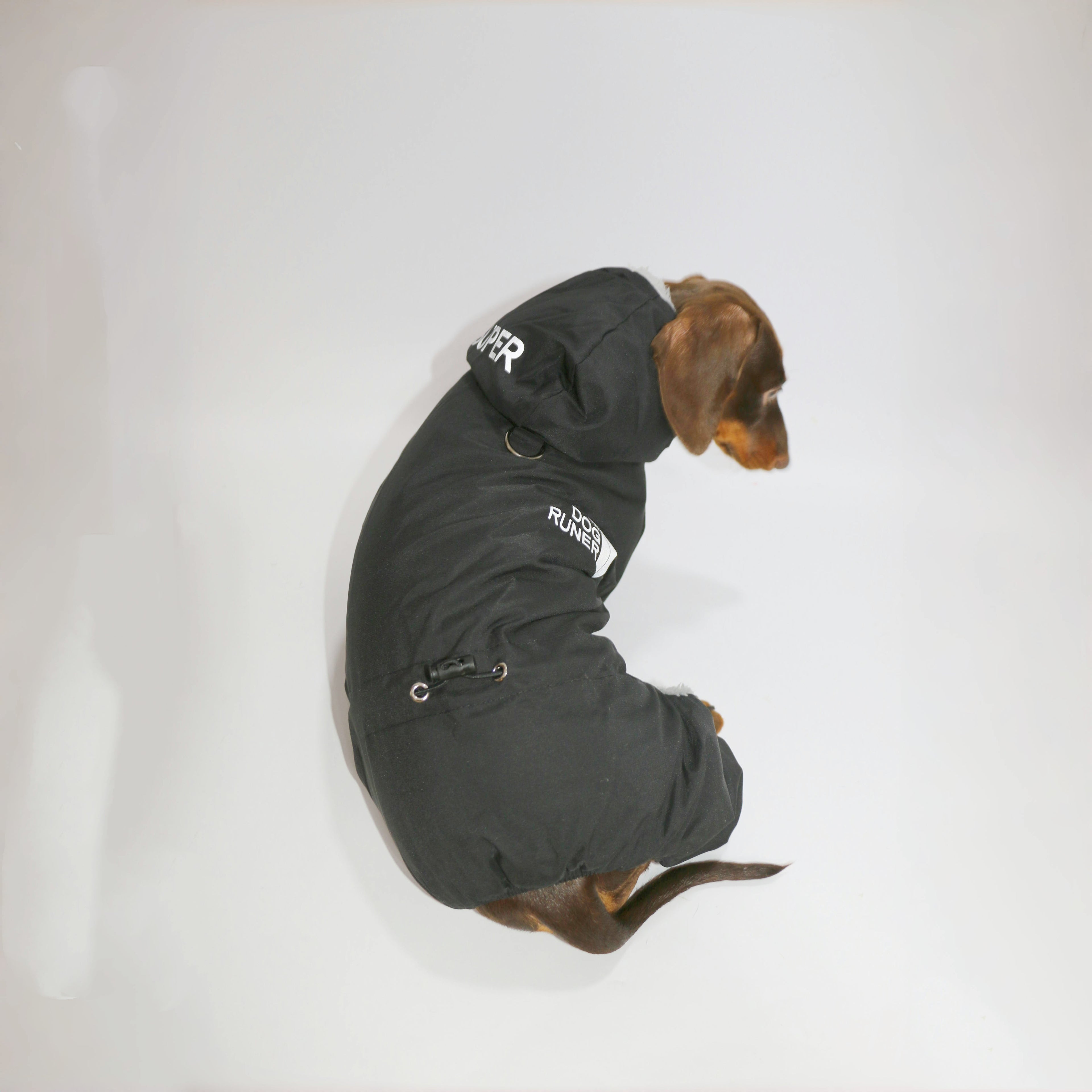 Cappotto per Bassotto “Running” con Cappuccio e Pile