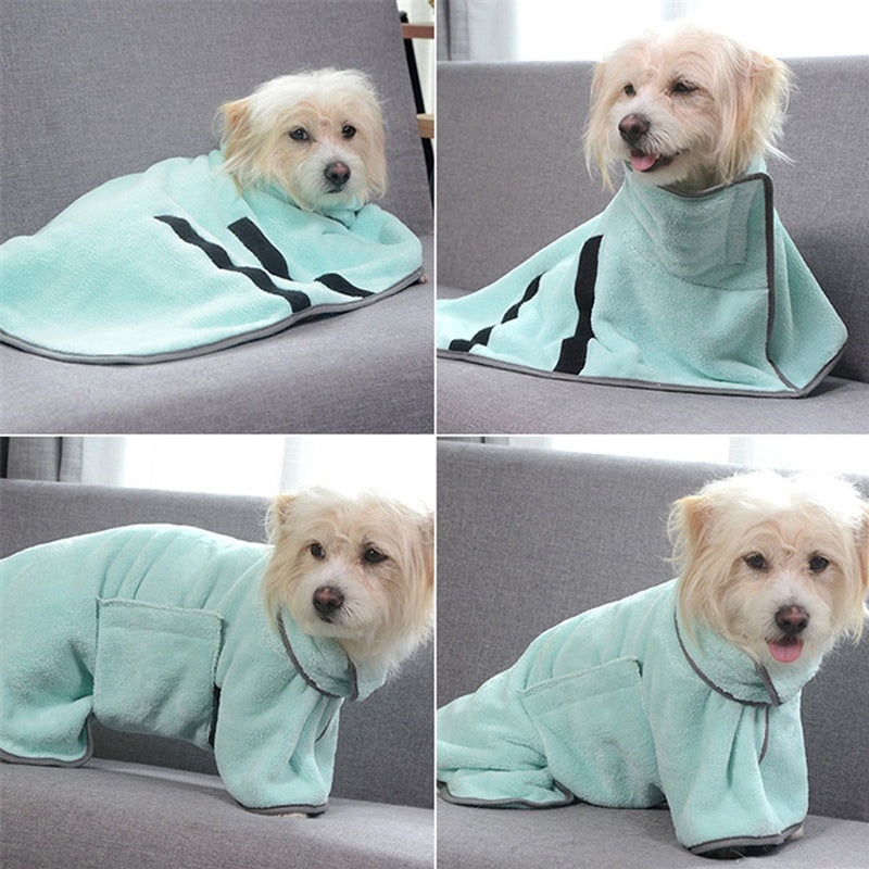 Absorbent and Soft Terry Bathrobe for Dogs and Cats
