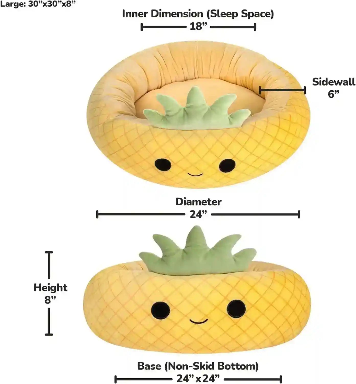 Lettino per Cani Squishmallows | Cuccia Morbida Squalo e Ananas by Dog Moda