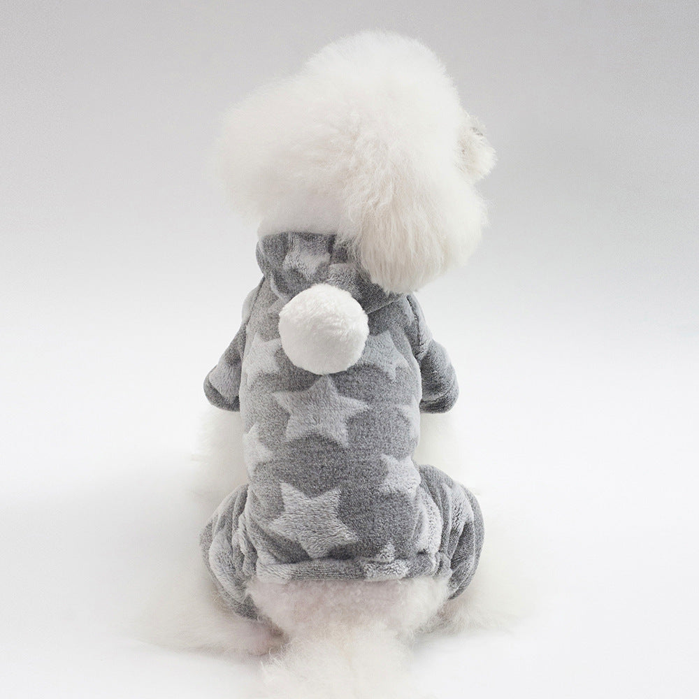 "Cassiopea" Dog Fleece Jumpsuit - Warmth and Style with a Star Print