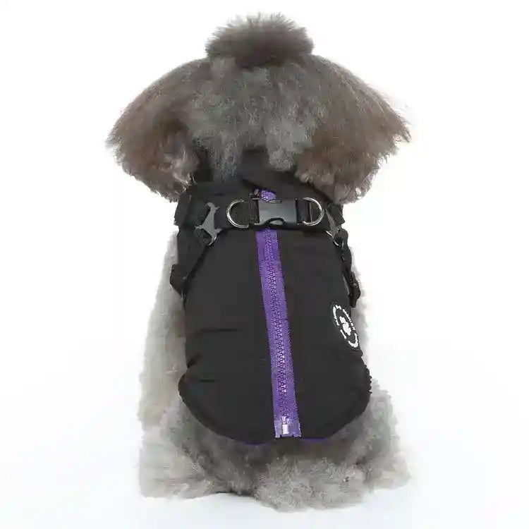 Cappotto Pettorina Integrata Cani - Pile Zip Antipioggia by null