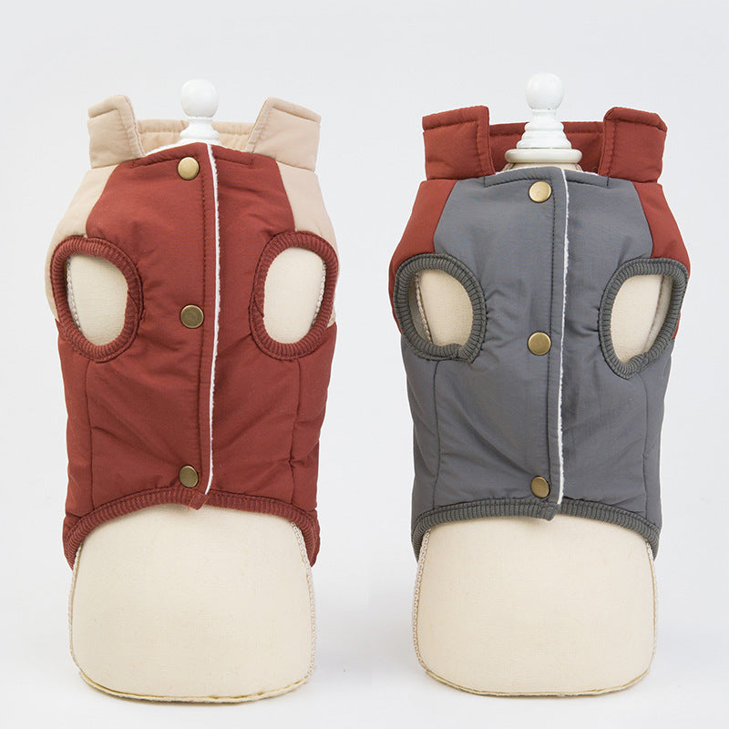 Sleeveless Dog Coat - Buttons, Pockets