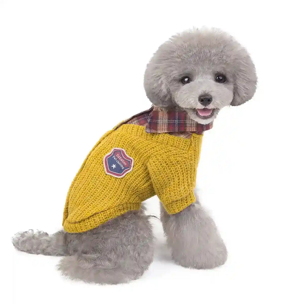 Suéter para Perros y Gatos con Cuello y Botones Elegante