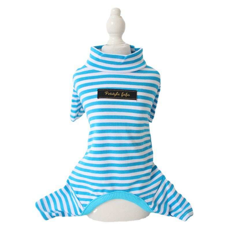 Gestreifter Hundepyjama „Four Paws“ – Weiche Baumwolle