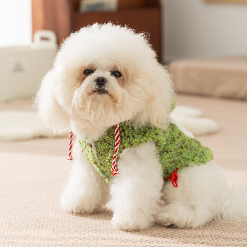 Cappotto Pile Cani con Pupazzo di Neve - Cappuccio Invernale