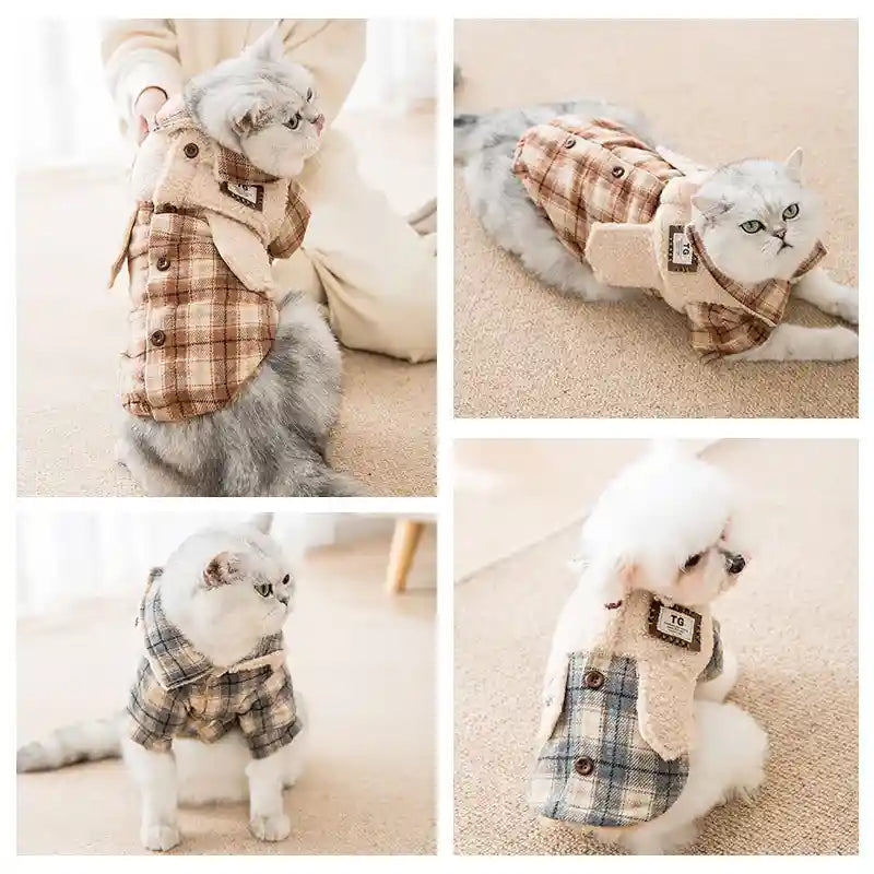 ボタン付き冬用犬用フリースコート - 暖かい