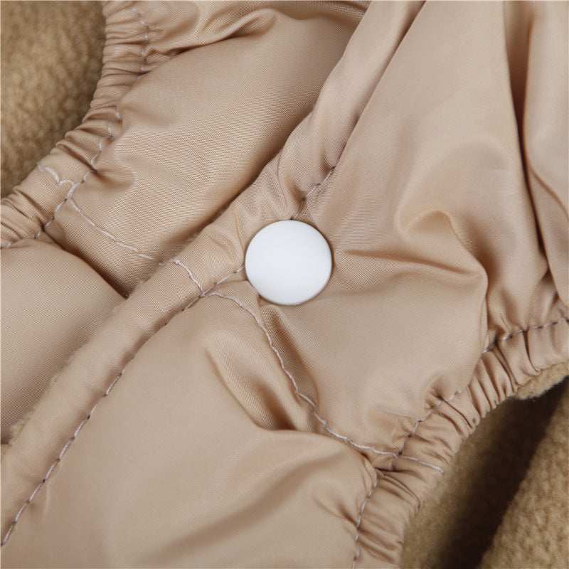 Waterproof Dog Down Jacket "Warsaw" | Elegant Beige and Black