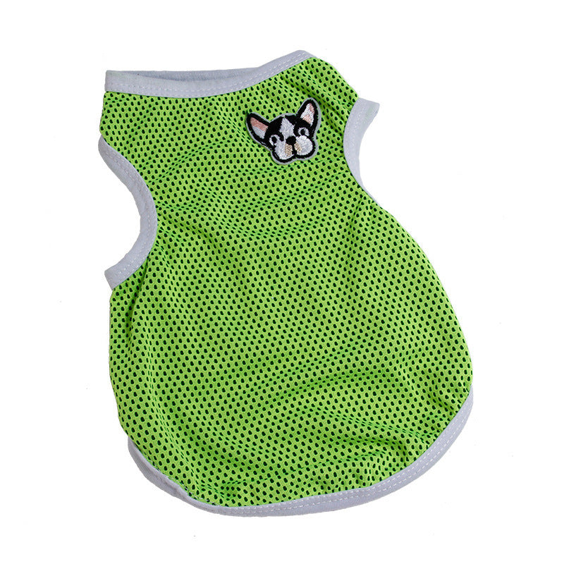 Breathable Dog Vest with "Bulldog" Embroidery