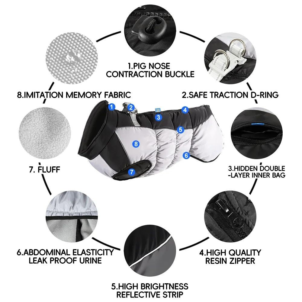 中型および大型犬用ダウンジャケット - Dogmoda