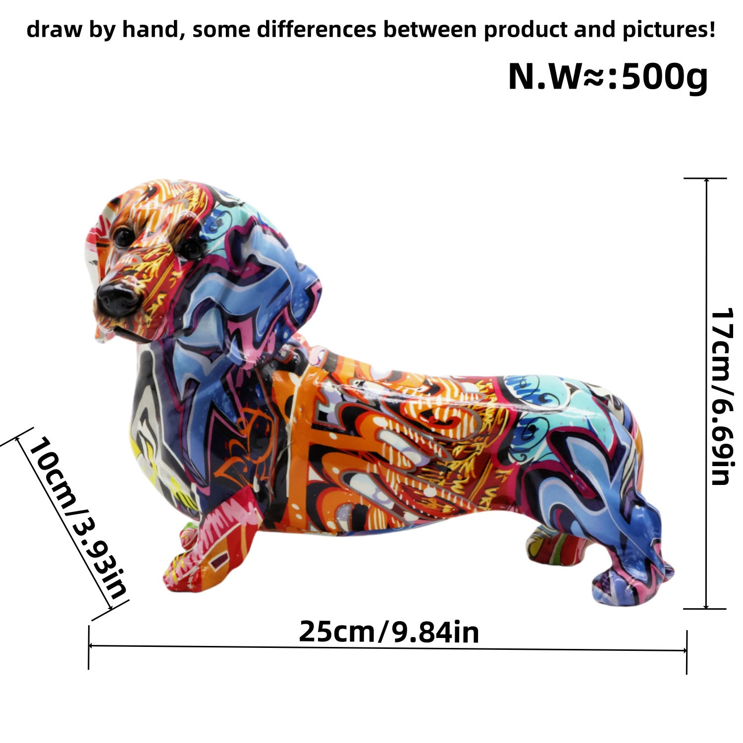 Statua Decorativa Bassotto Colorata - Idea Regalo Originale