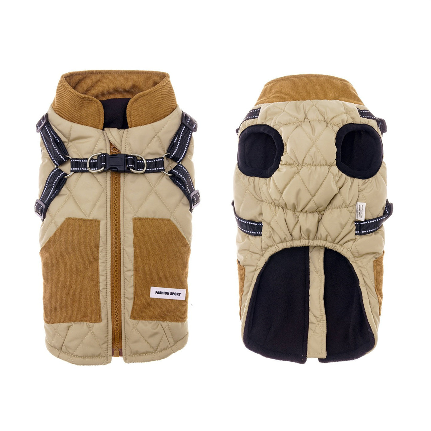 Winter Padded Dog Coat with Harness