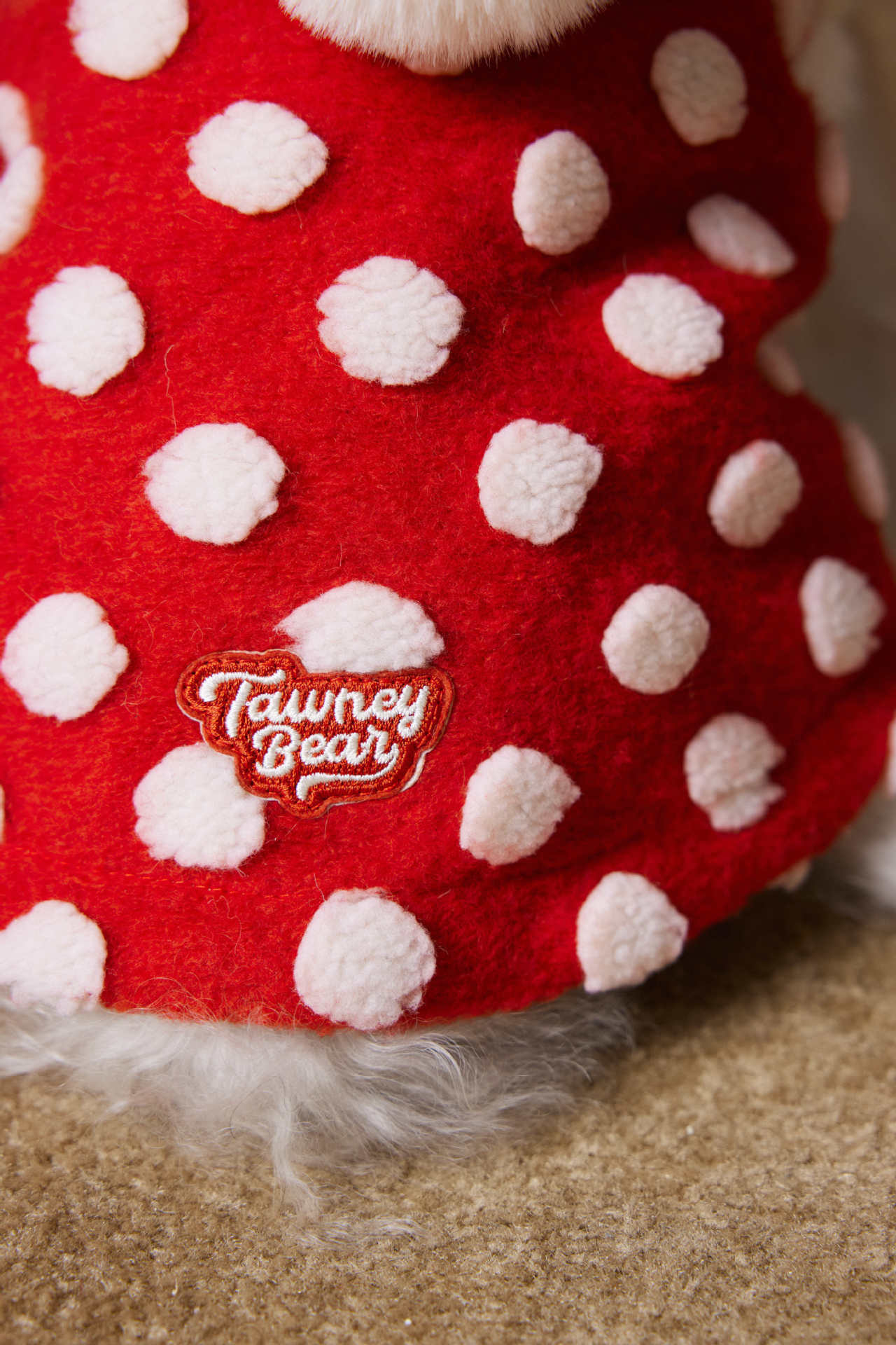 Red Polka Dot Dog Coat "Towney Bear" | DogModa
