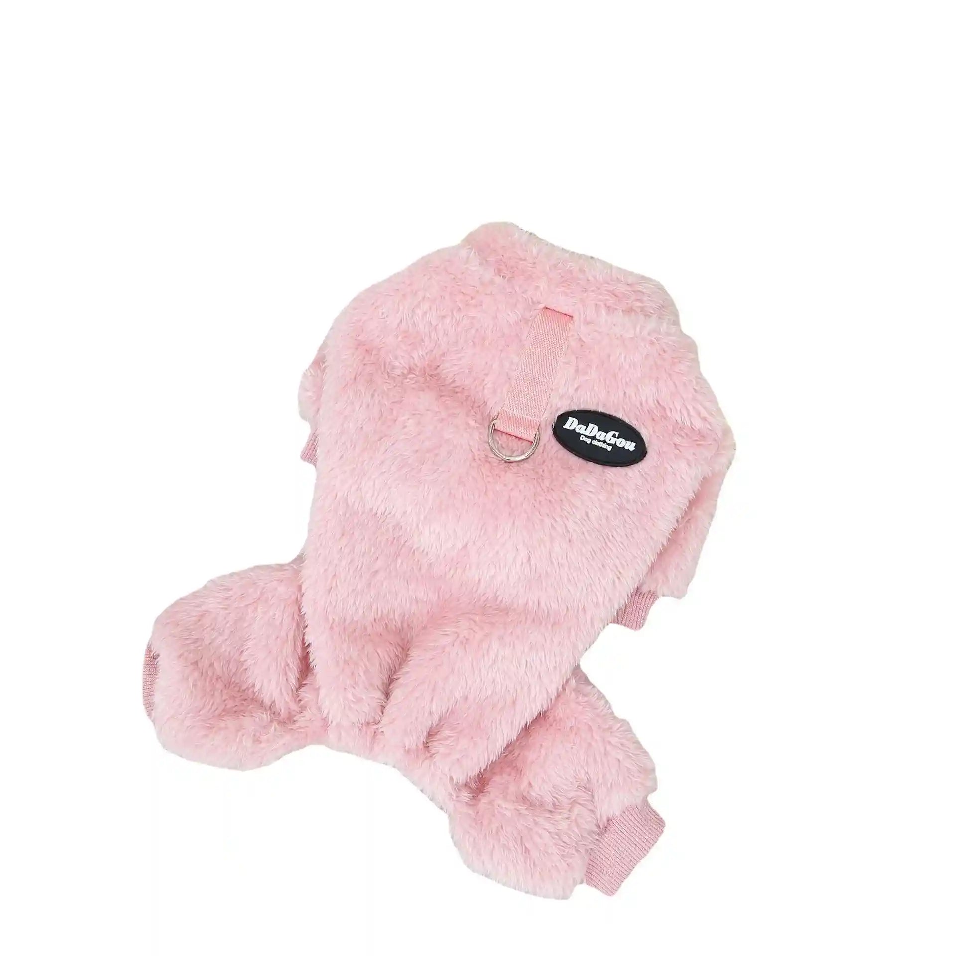 犬用フリースつなぎ4本足 - リード付き暖かいパジャマ