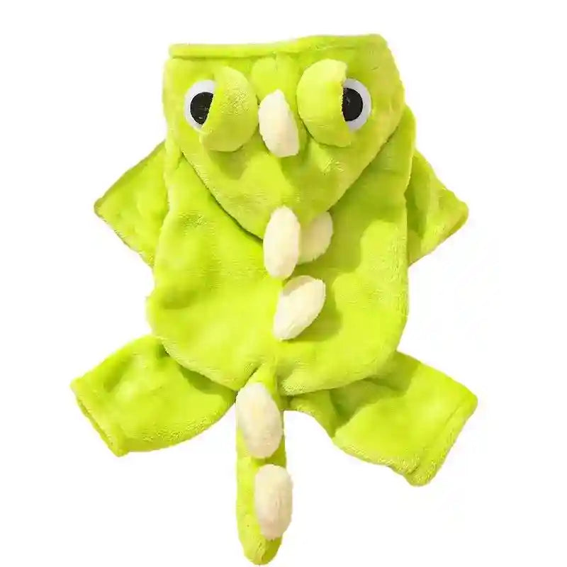 Tutina DINO Dinosauro Cani - Cappuccio Cresta Verde Codina by Dog Moda
