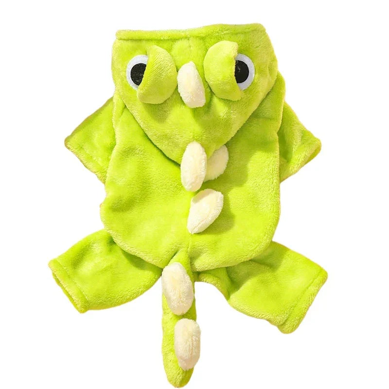 Tutina DINO Dinosauro Cani - Cappuccio Cresta Verde Codina