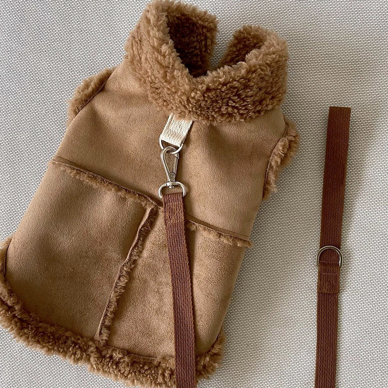Cappotto Scamosciato con Pettorina per Cani | Dogmoda.it