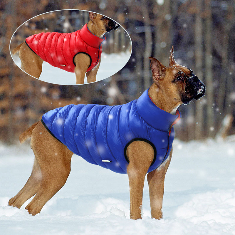 AeroDry Double-Sided Dog Down Jacket - Blue/Red or Light Blue/Green