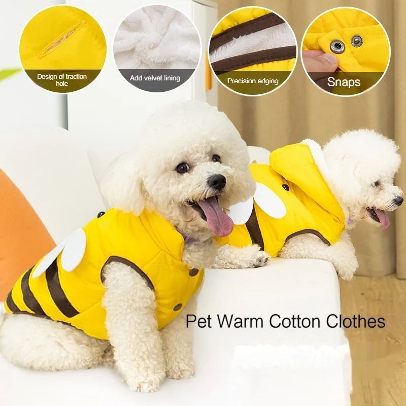 Cappotto Ape per Cani - Con o Senza Cappuccio, Morbido e Caldo