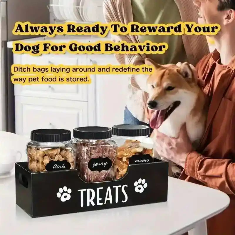 Porta Snack per Cani Treats - Contenitore con 3 Barattoli by null