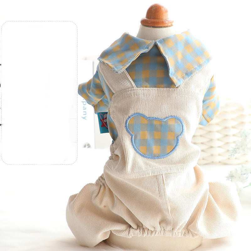 Tutina per Cani di Piccola Taglia con Ricamo "Romantica Salopette" - Dog Moda