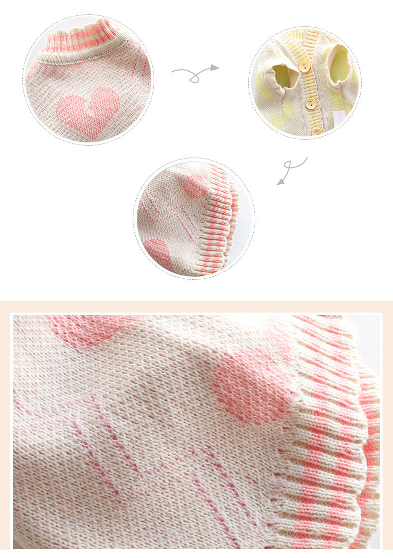 Pull pour chiens avec broderie de petits cœurs - Laine douce et chaude