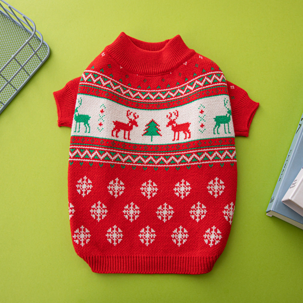 Christmas Sweater for Dogs in Wool with Embroidery – Elegance and Warmth for the Holidays