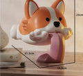 Statua Corgi in Salto - Decorazione Resina Simpatica