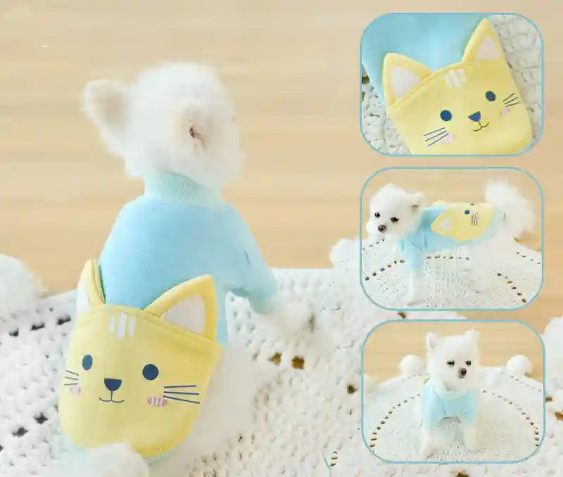 フリース犬用スウェットシャツ - 暖かくて柔らかいフード付き