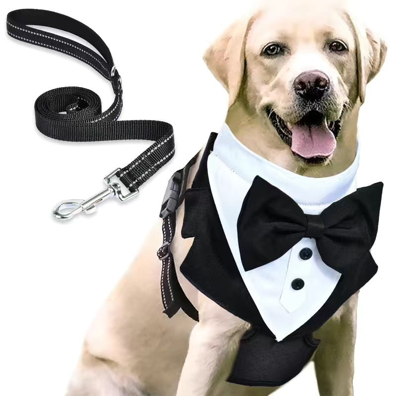 Elegant "Smoking" dog harness for special occasions
