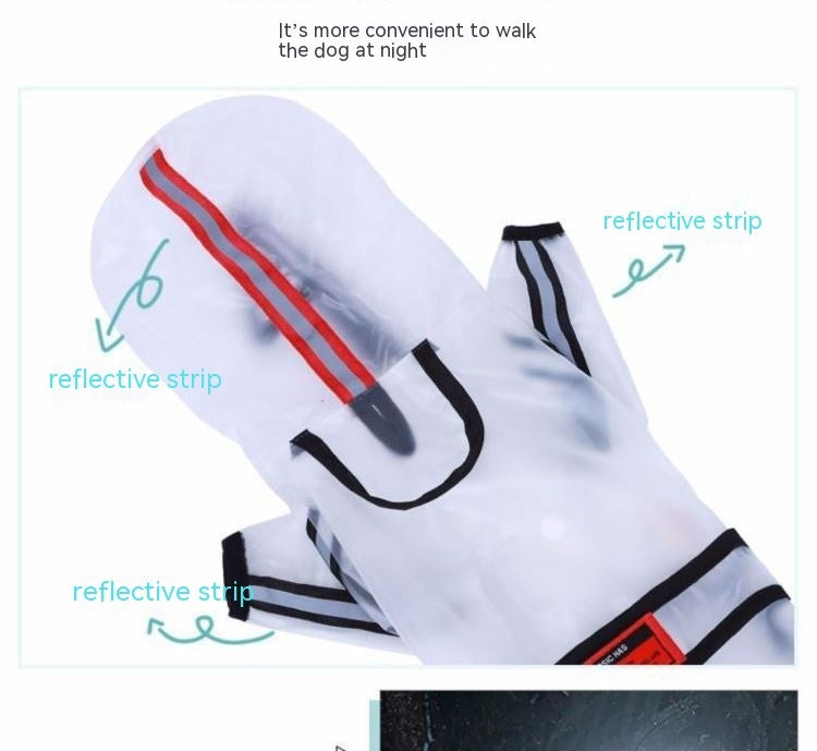 Impermeabile Cani Grandi Trasparente - 4 Zampe Cappuccio