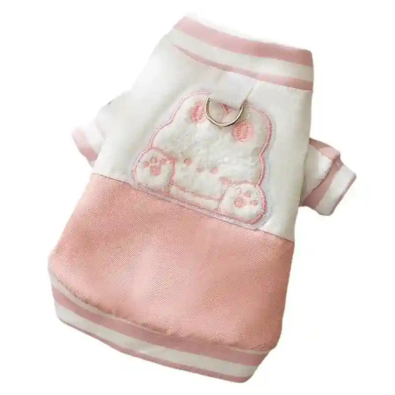 Chaqueta Conejito para Perros - Suéter Rosa con Bordado